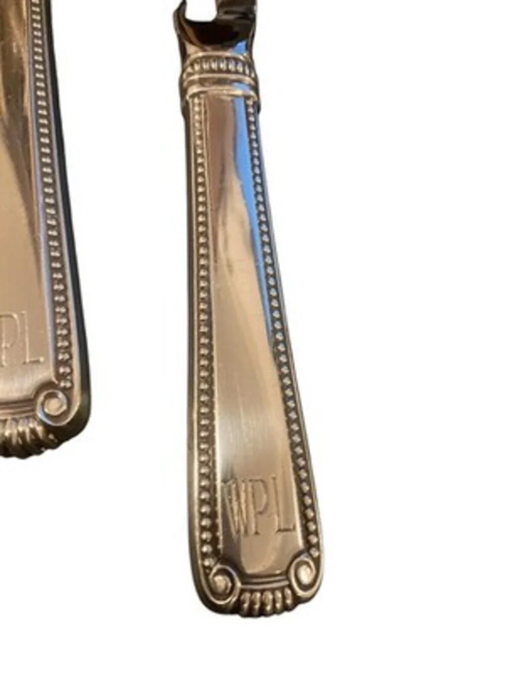 Cartier MCM Sterling Silver Bar Set Bottle Opener Bar Knife Pair WPL Mono